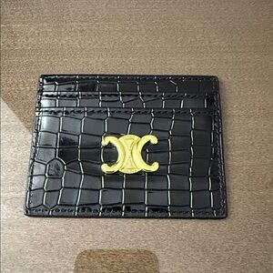 Black Crocodile Pattern Card Holder